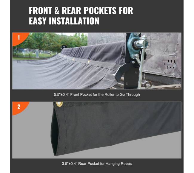 Sunkvežimių brezentas, juodas, PVC danga, 1.5 x 4.3 m3