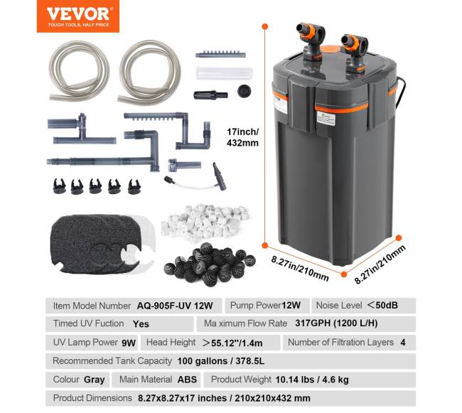 100 galonų akvariumo filtro UV lempa6
