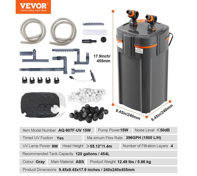 Akvariumo kanistrinis filtras su UV lempa6