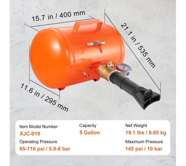 Padangų montavimo įrankis su 19 l talpa6