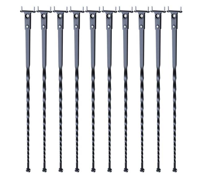 Metaliniai laiptų balustrai su suktu dekoru0