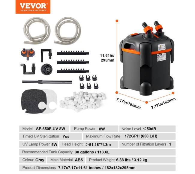 30 litrų akvariumo filtras su UV lempa6