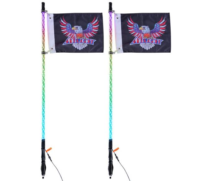 LED antenų šviesa pavasario pagrindas, 2 vnt., 91 cm, RGB10