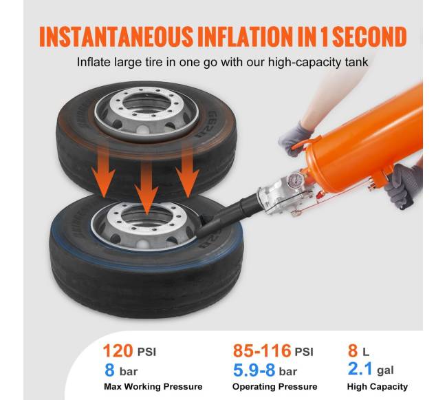 Padangų montuoklis, 8 l, 120 PSI2