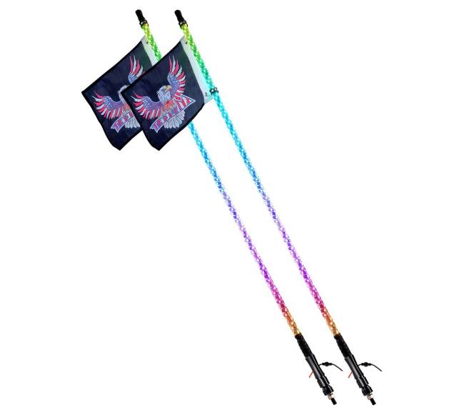 LED spiralės antenos šviesa 2vnt 120cm0