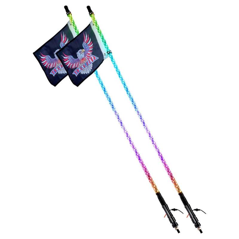 LED spiralės antenos šviesa 2vnt 120cm0