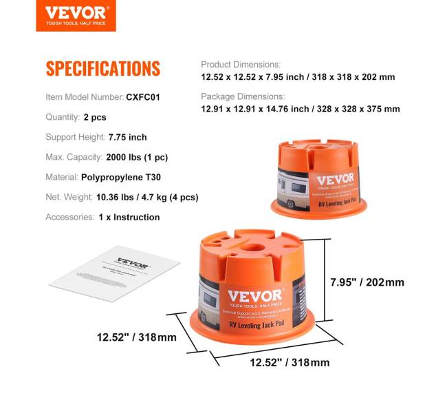 Priekabos atramos blokas RV nivelavimui6