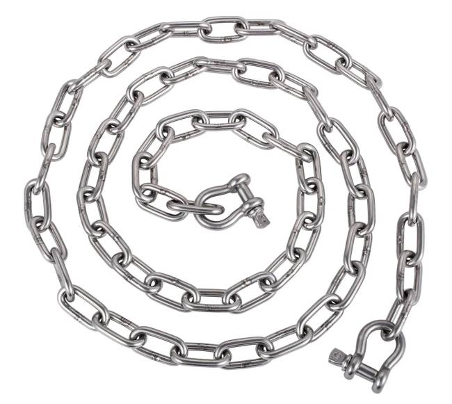 Nerūdijančio plieno inkarinė grandinė laivams0