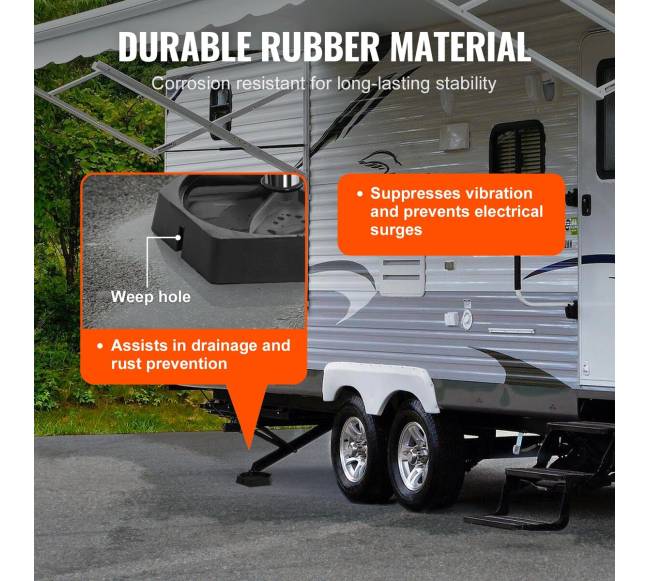 RV lyginimo trinkelės su 23 cm guminėmis kojelėmis, 6 vnt.3