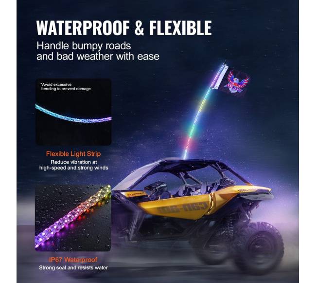 LED švyturys 1 vnt 91 cm ATV UTV RZR4