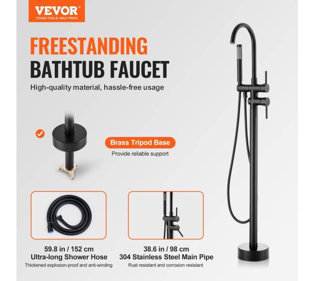 Laisvai pastatomas vonios maišytuvas grindims1