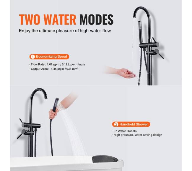 Laisvai pastatomas vonios maišytuvas grindims3