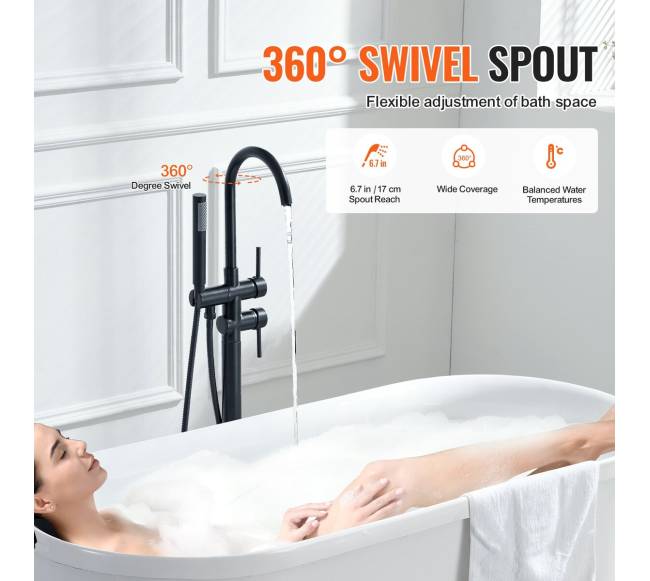 Laisvai pastatomas vonios maišytuvas grindims4