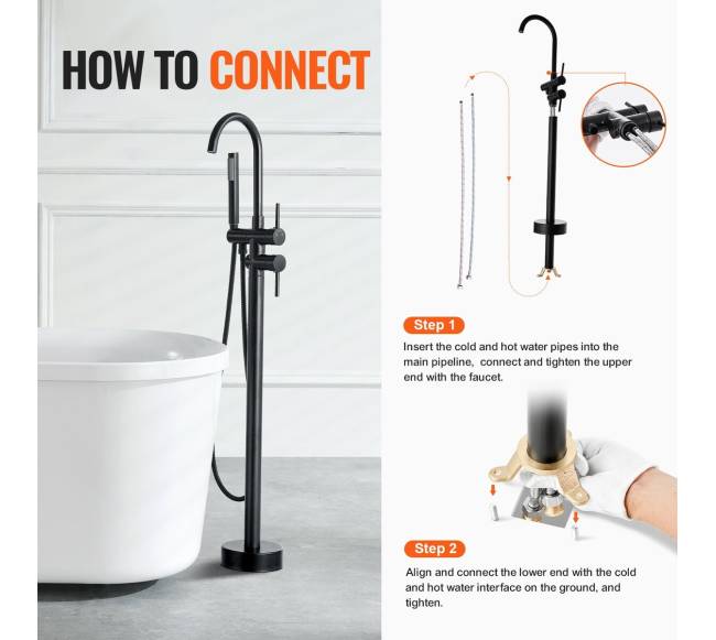 Laisvai pastatomas vonios maišytuvas grindims5