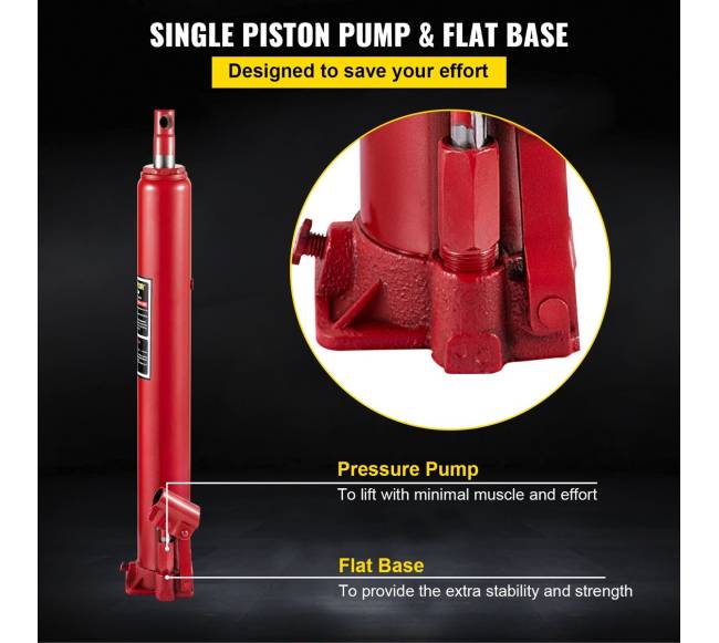Ilgo stūmoklio hidraulinis keltuvas, 4 tonos4
