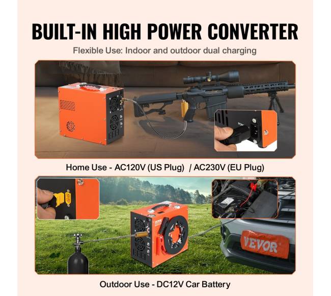 Nešiojamas pcp oro kompresorius su automatine sustabdymo funkcija3