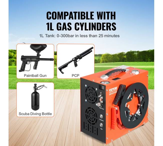 Nešiojamas pcp oro kompresorius su automatine sustabdymo funkcija4