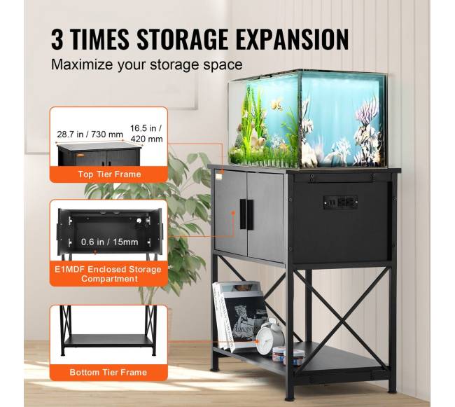 Akvariumo stovas su spintele ir elektros skydeliu3