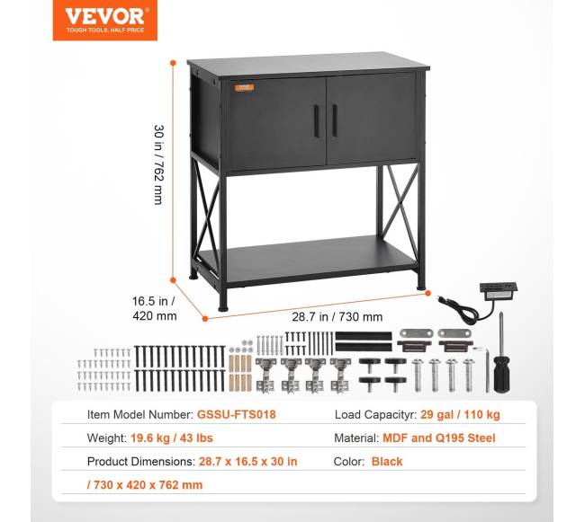 Akvariumo stovas su spintele ir elektros skydeliu6