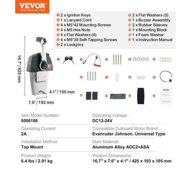 Nuotolinis valdymas varikliui Evinrude Johnson6