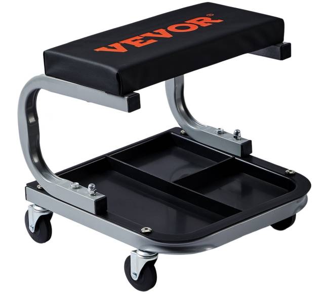 Mechaniko garažo taburetė su įrankių dėklu0