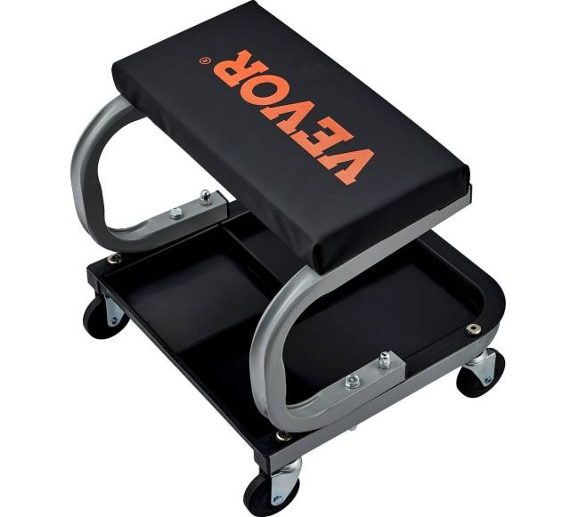 Mechaniko garažo taburetė su įrankių dėklu10