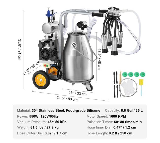 Elektrinė karvių melžimo mašina 25L6