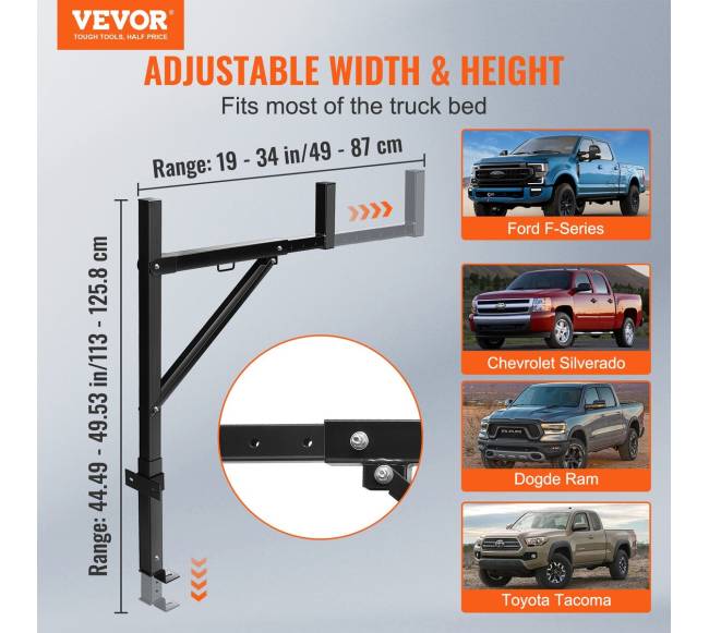 Išplečiamos sunkvežimio kopėčios, 19-34 in1