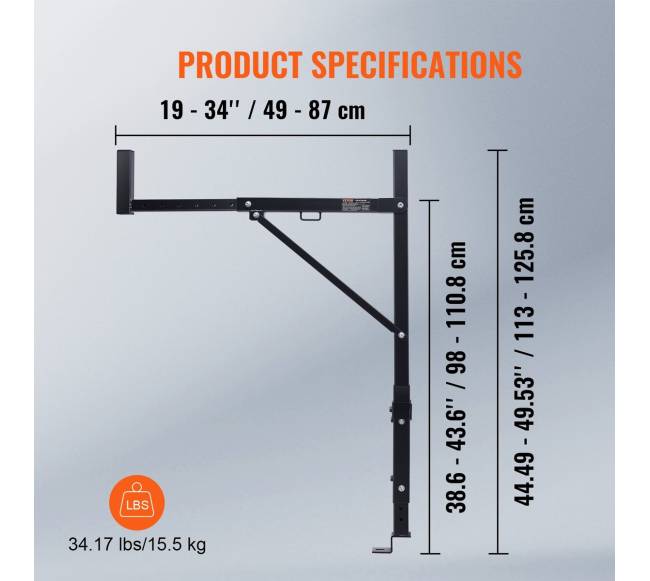 Išplečiamos sunkvežimio kopėčios, 19-34 in6
