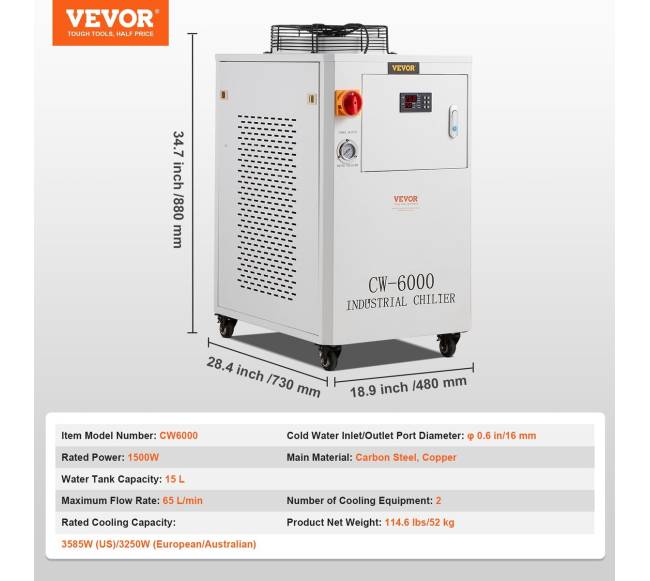 Pramoninis vandens aušintuvas CW6000, CO2 lazeriui6