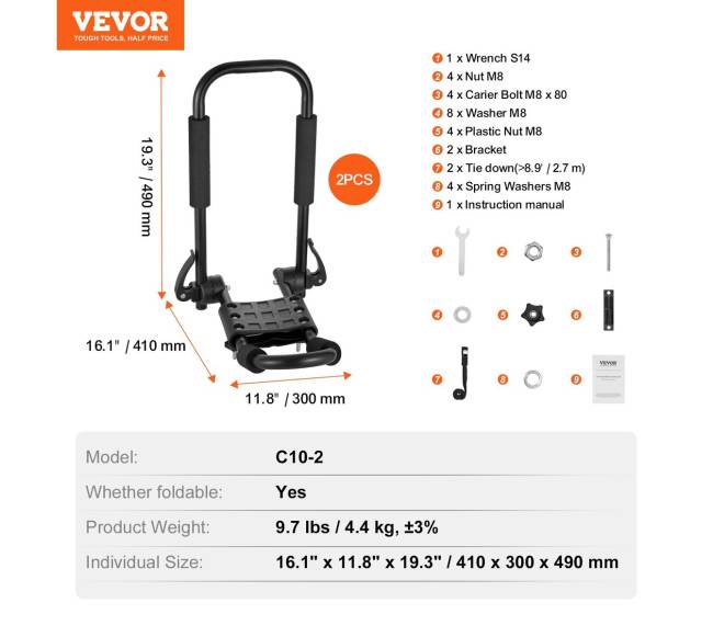 Stogo laikiklis baidarei J formos6