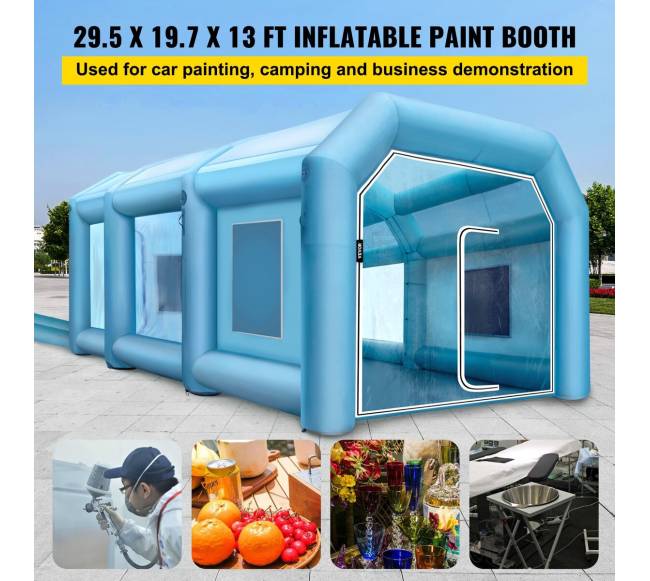 Pripučiama dažymo palapinė 9 x 6 x 4 m su filtru ir 2 ventiliatoriais1