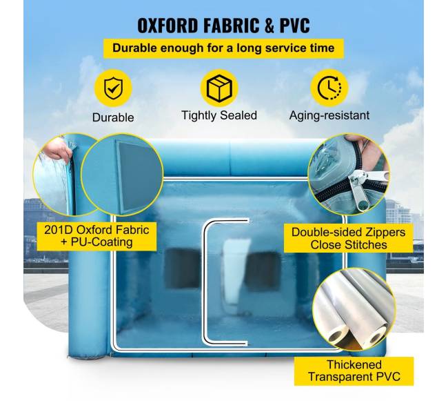 Pripučiama dažymo palapinė 9 x 6 x 4 m su filtru ir 2 ventiliatoriais2