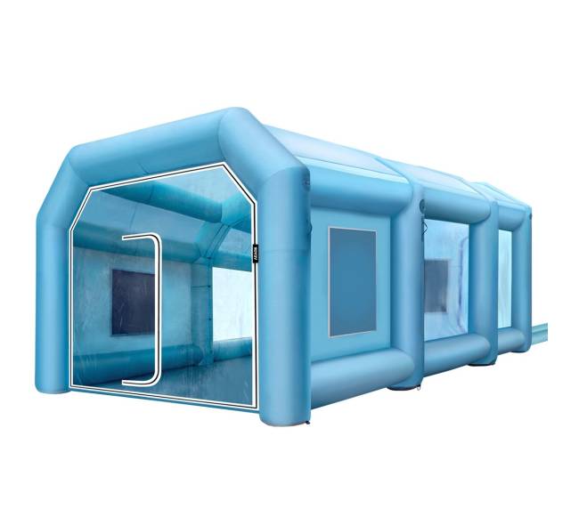 Pripučiama dažymo palapinė 9 x 6 x 4 m su filtru ir 2 ventiliatoriais8