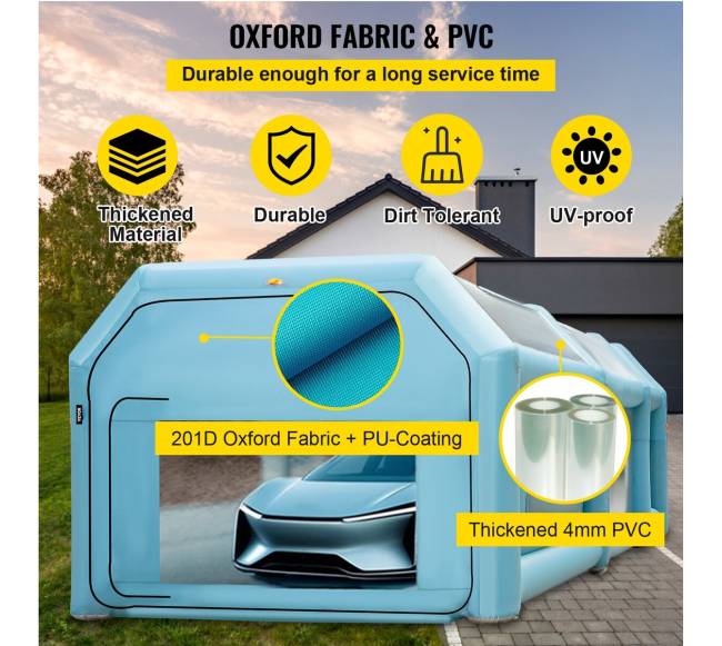 Pripučiamas dažymo tentas su filtru 8,5x4,6x3 m2