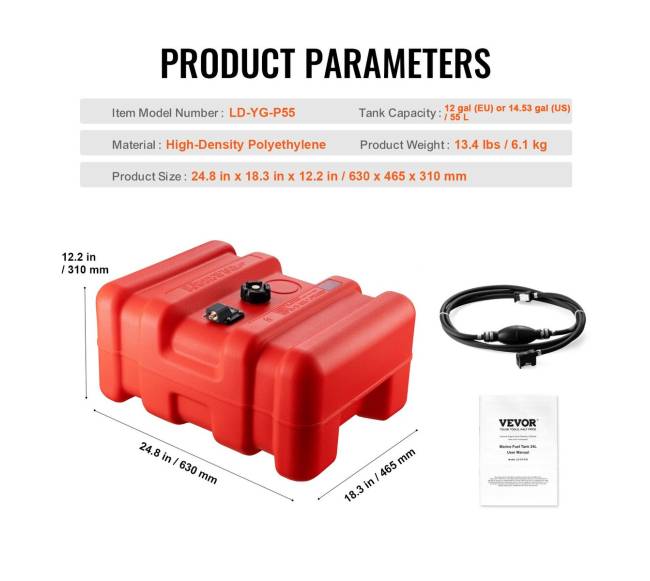 Jūrinis kuro bakas 55L nešiojamam laivui6