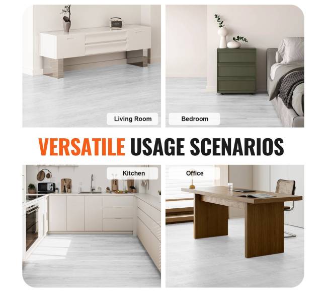 Lipnios vinilinės grindų plytelės 36 vnt 2,5 mm storio šviesiai pilkos medienos tekstūra5