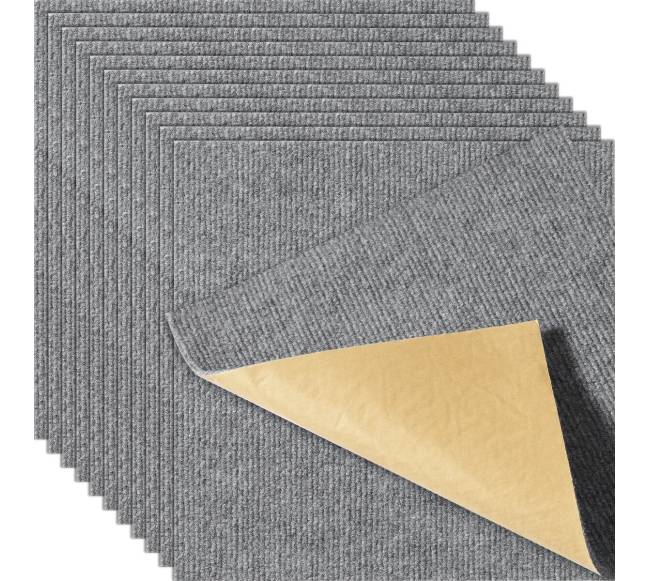 Lipnios kiliminės plytelės, šviesiai pilkos, 12 vnt.0