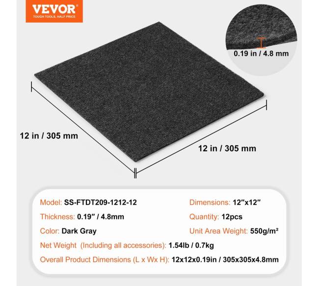 Lipnūs kiliminiai kvadratai, 30x30 cm, 12 vnt.6