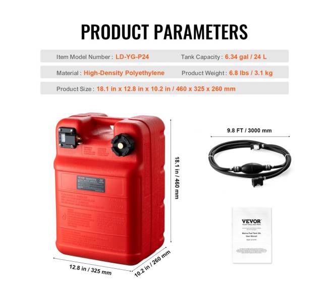 Nešiojamas jūrinis kuro bakas 24L6