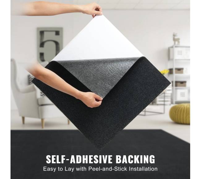 Lipni kiliminė plytelė, 61x61 cm, juoda3