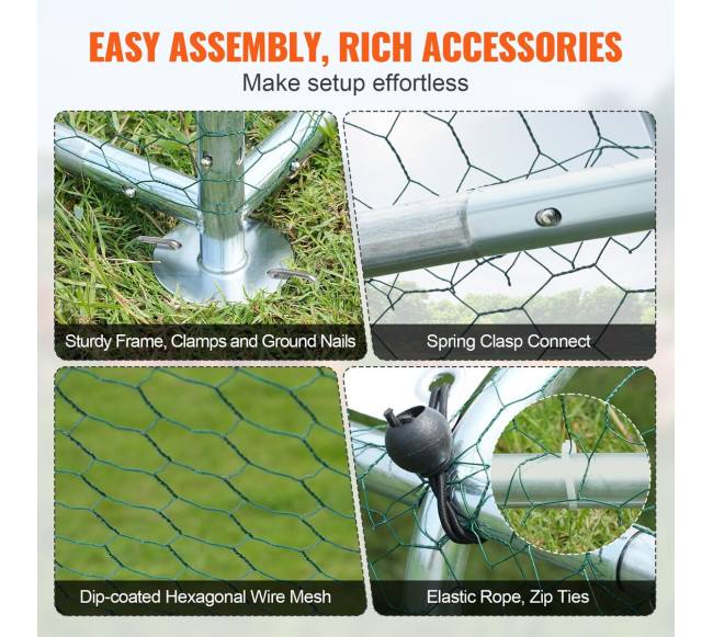 Metalinis vištų aptvaras su nuo lietaus apsaugančiu danga5