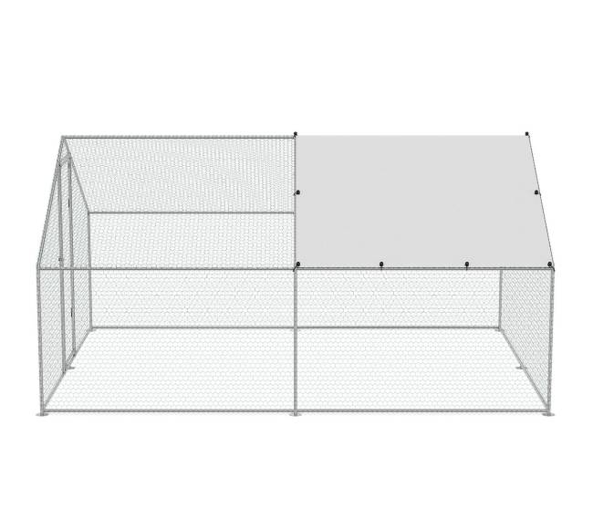 Metalinis vištų aptvaras su nuo lietaus apsaugančiu danga10