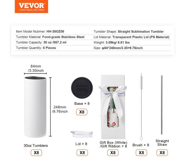 8 vnt. tiesūs sublimaciniai puodeliai6