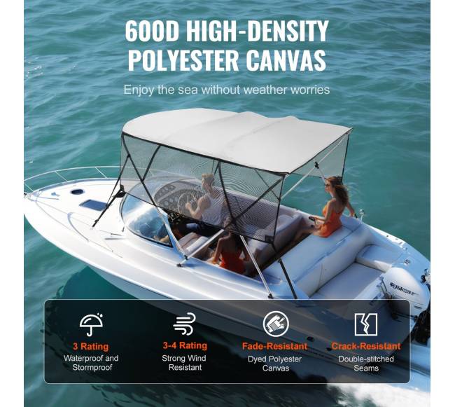 Biminio valties tentas su tinklo šonais, pilkas2