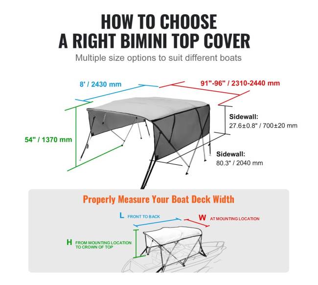 Biminio valties tentas su tinklo šonais, pilkas5