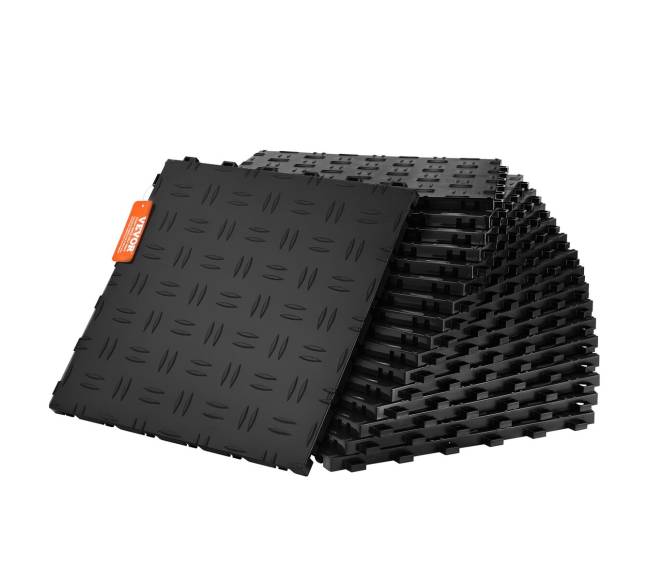 Plytelės garažui su užraktais, 25 vnt., juodos0