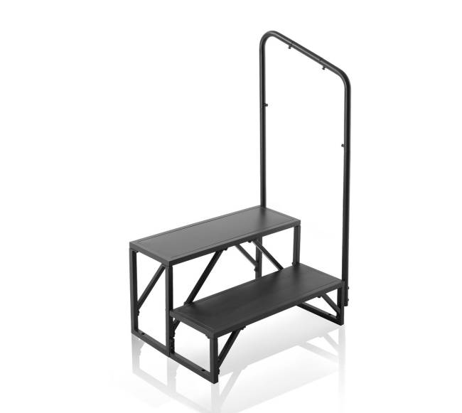 Dviejų pakopų RV laipteliai su turėklu0