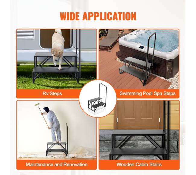 Dviejų pakopų RV laipteliai su turėklu5