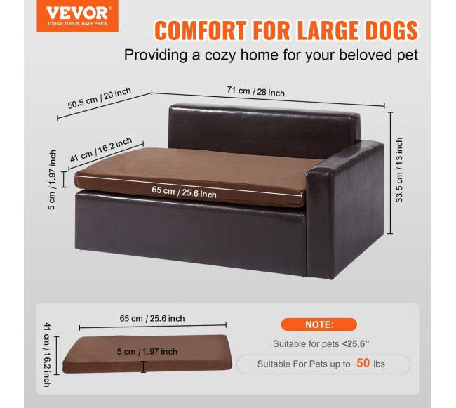 Šunų ir kačių sofa iš odos, juoda1